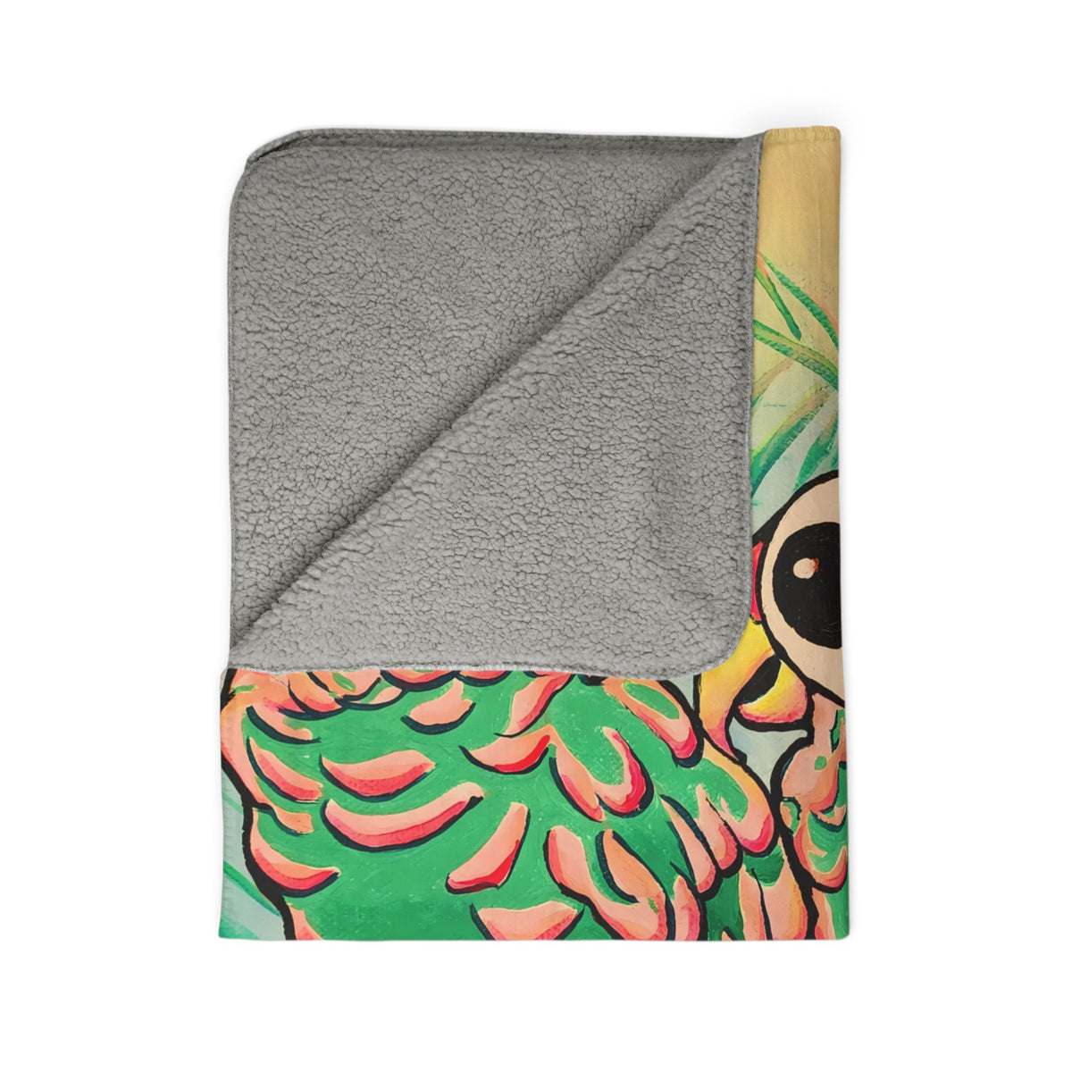 Chatty Cyclops Parrots Fleece Sherpa Blanket