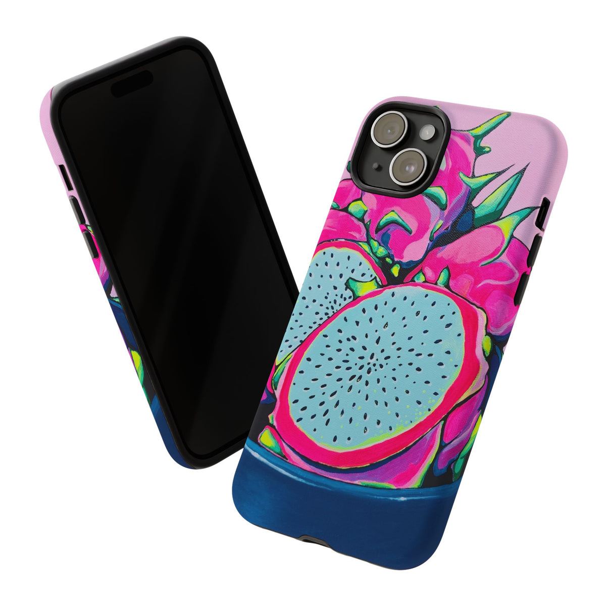 Coque de téléphone résistante Pitaya Rose Néon