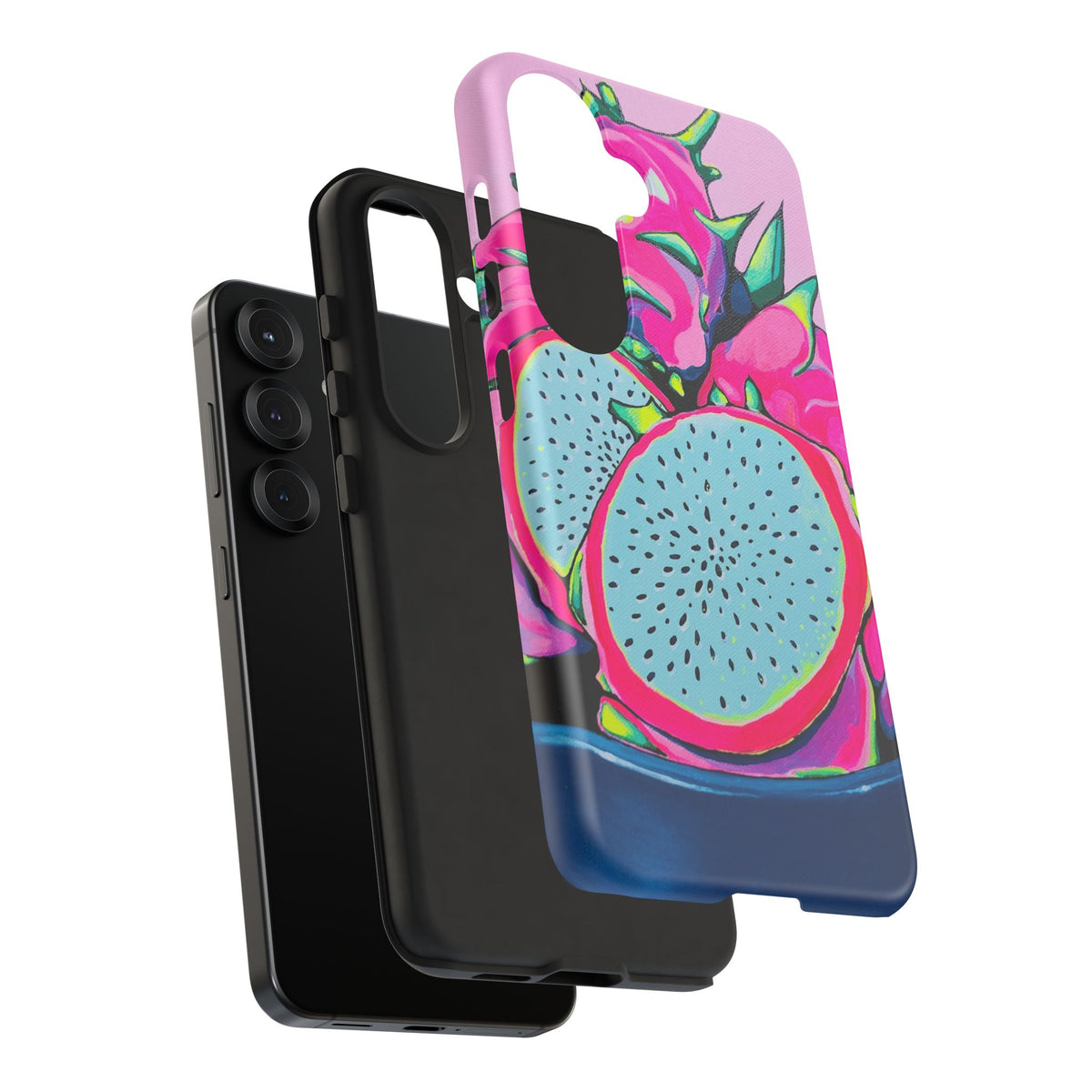 Coque de téléphone résistante Pitaya Rose Néon