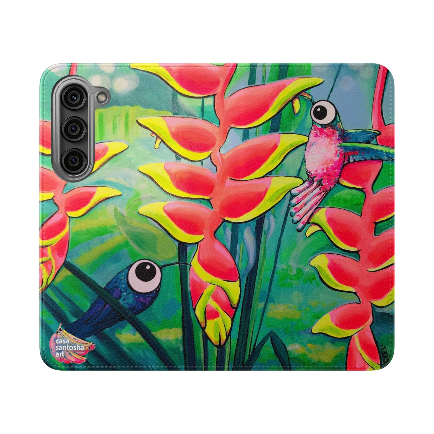 Cyclops Hummingbirds Flip Phone Case – Wallet Cover with Card Slots