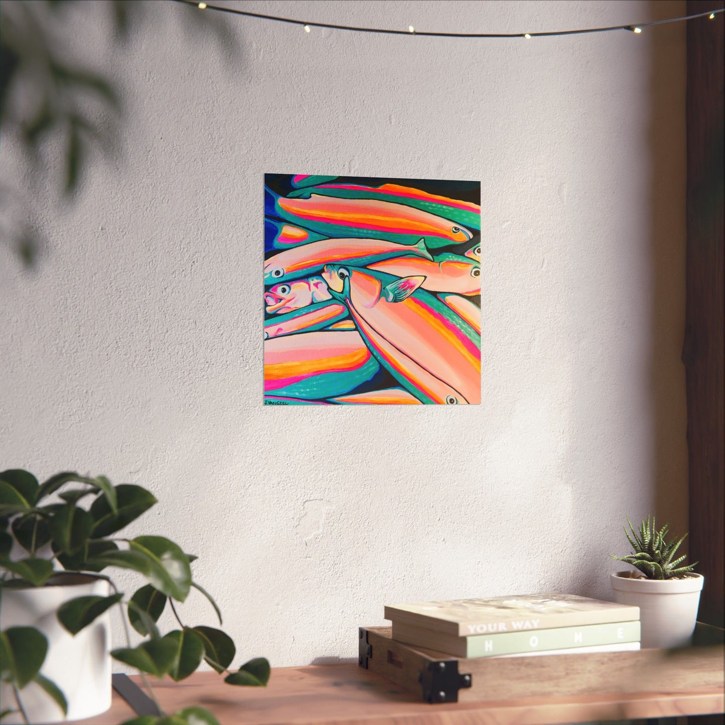 Neon Fish Giclée Art Poster
