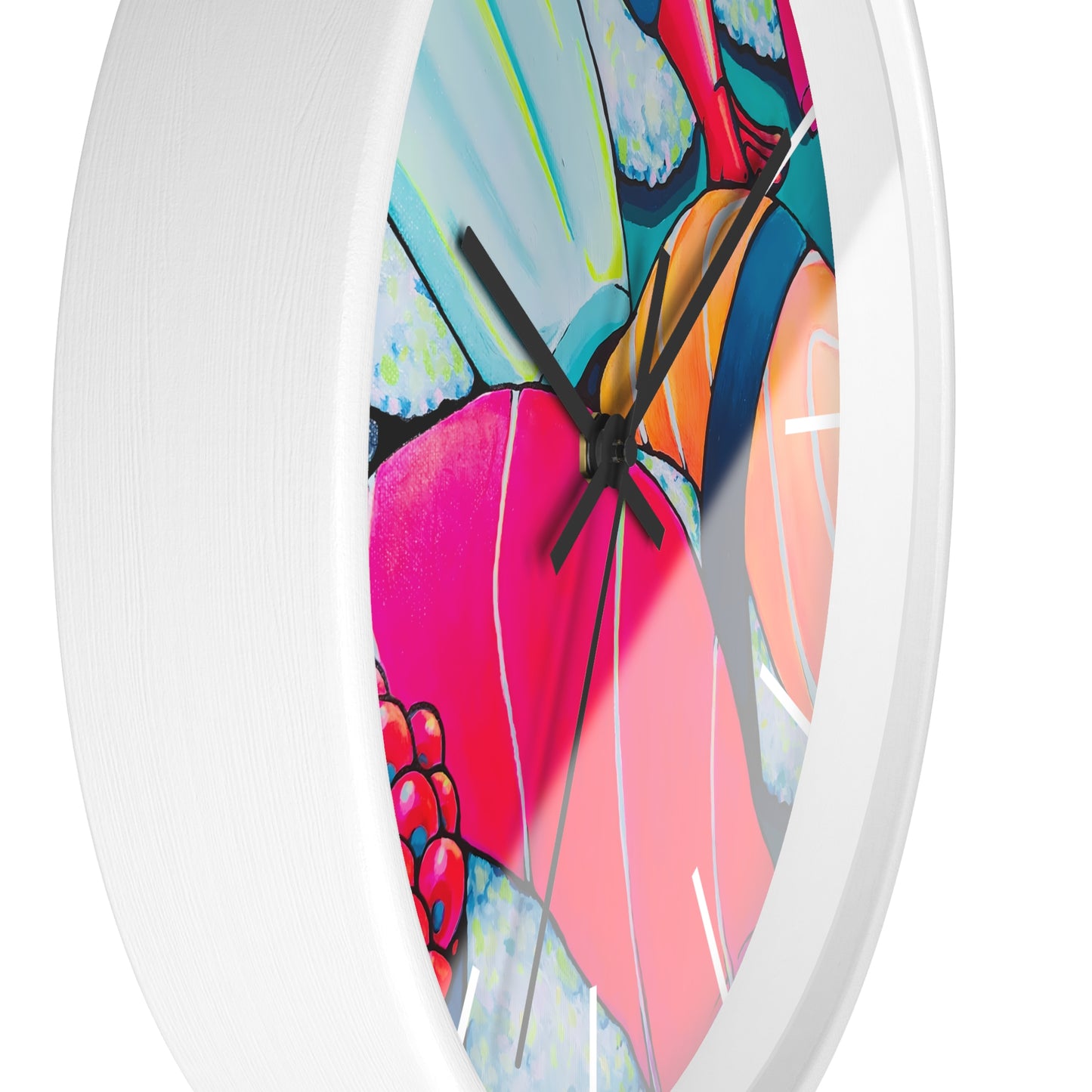 Horloge murale néon Sushi Pop Art