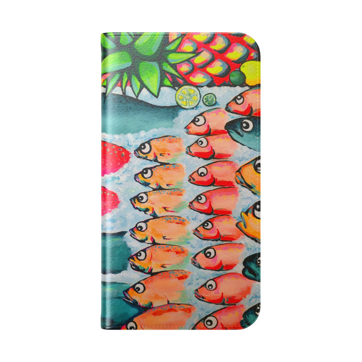 Neon Cabo Fish Market Flip Phone Case – Wallet Cover with Card Slots