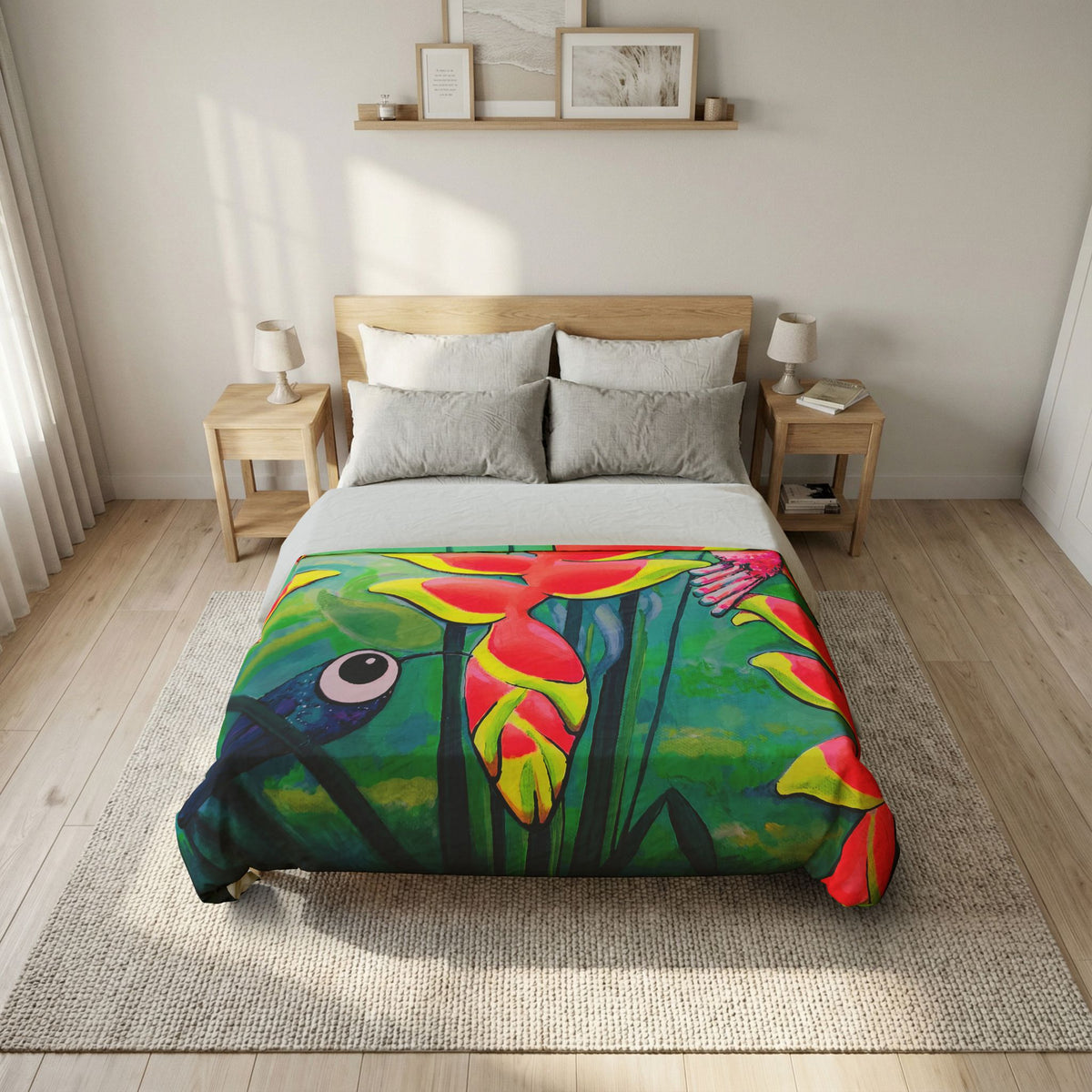 Cyclops Hummingbirds Duvet Cover