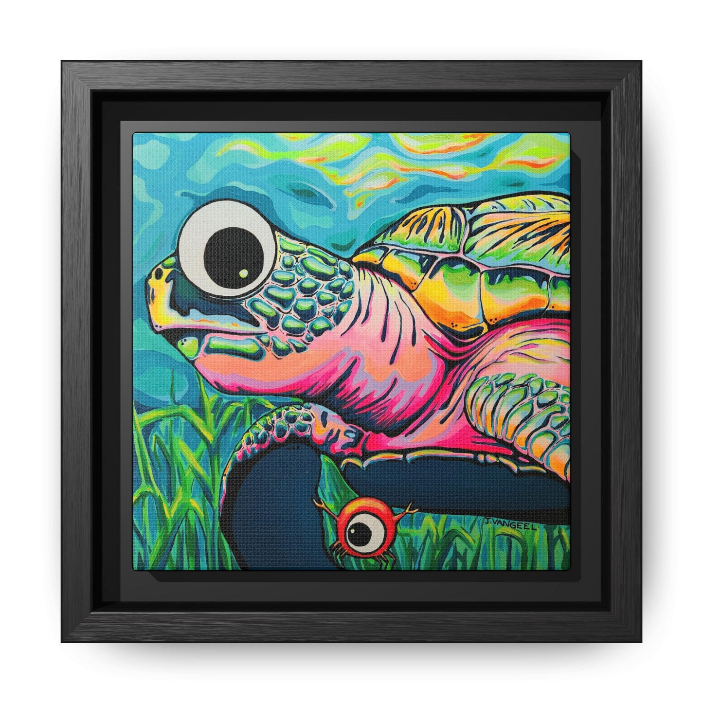 Framed Cyclops Turtle Canvas Print