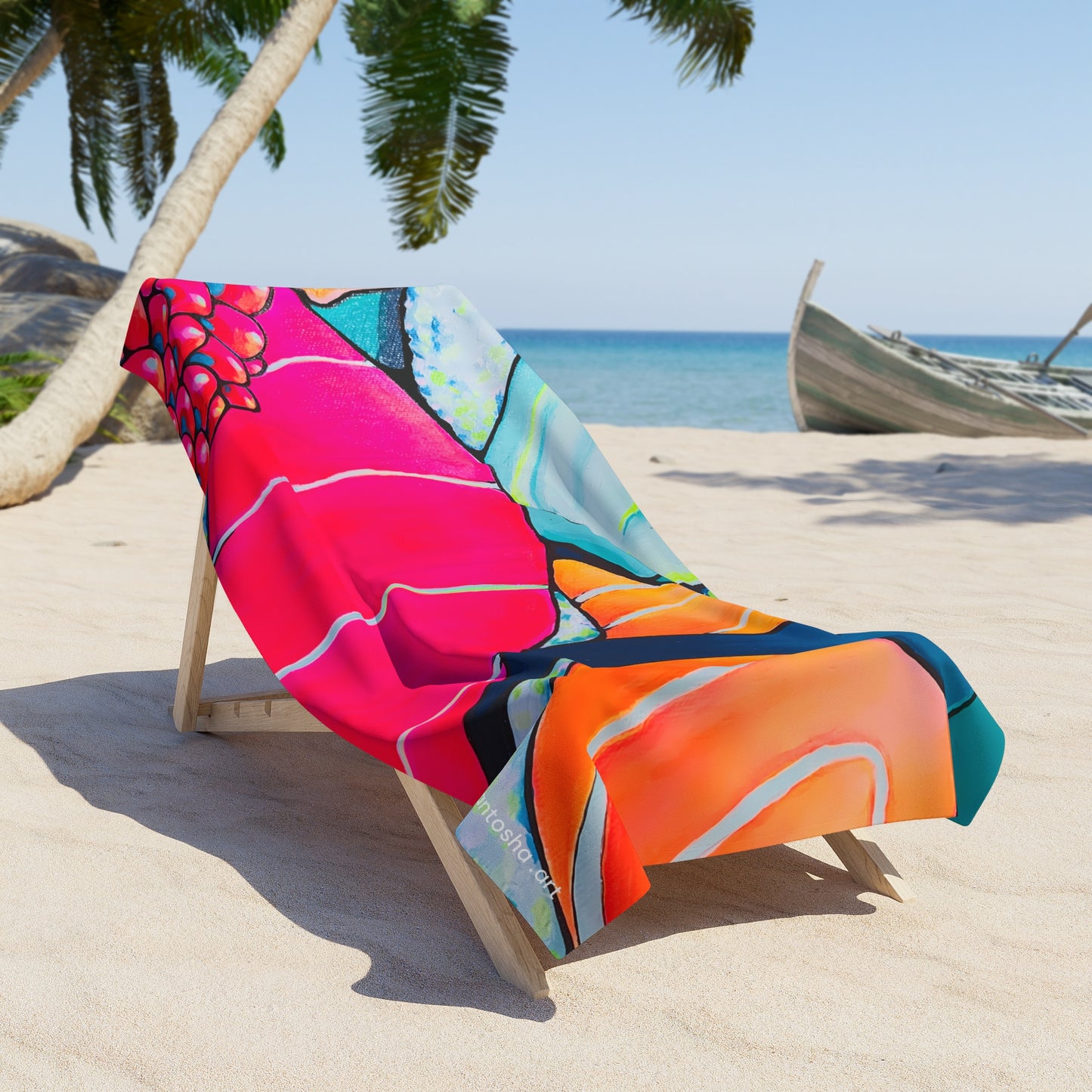 Serviette de plage néon pour l'été et les vacances