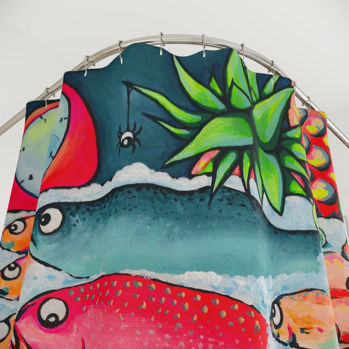 Neon Cabo Fish Market Pop Art Shower Curtain