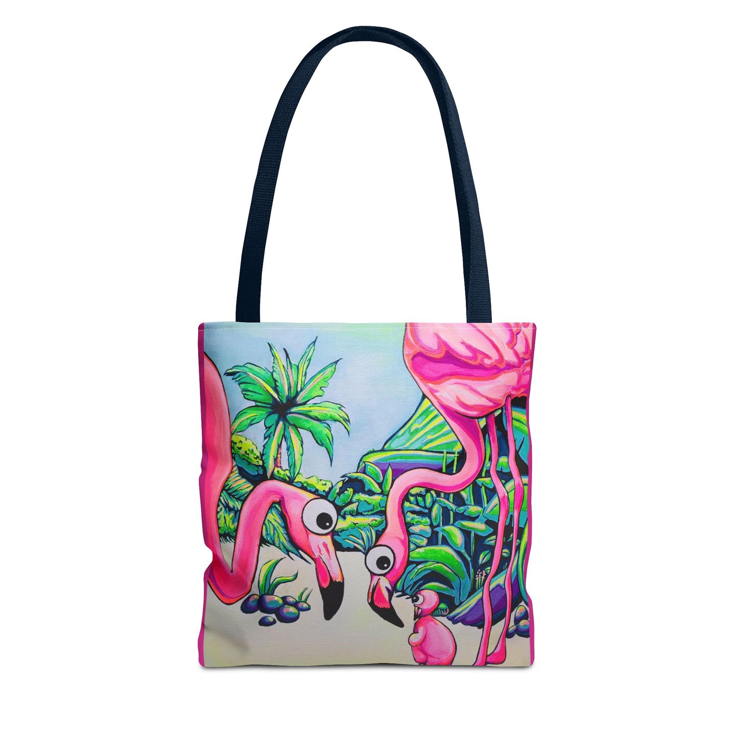 Premium Cyclops Flamingo Family Tote Bag, Original Artist Design, Reusable Shopping Tote,  Eco-Friendly