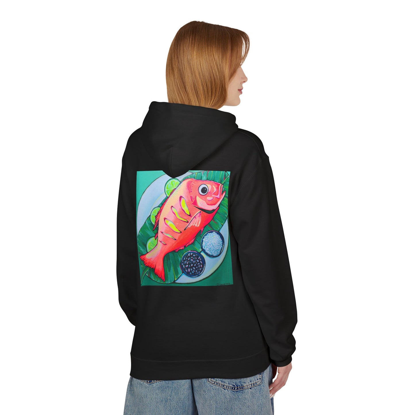 Unisex Neon Fried Fish Soft Hoodie