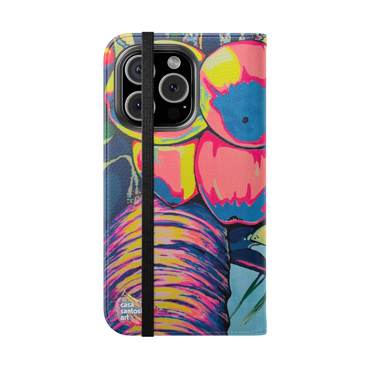 Neon Coconuts Flip Phone Case – Wallet Cover with Card Slots