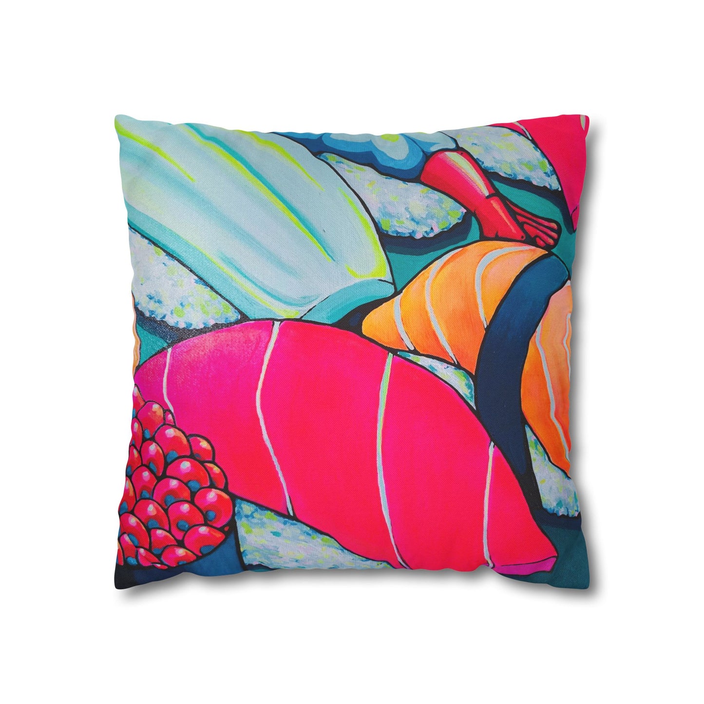 Neon Sushi Pillowcase for Throw Pillow, Cover Only