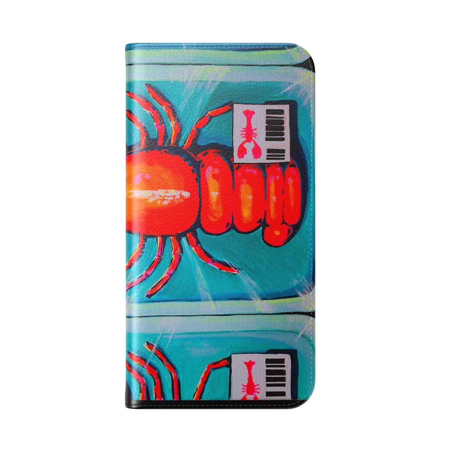 Neon Lobster Flip Phone Case – Wallet Cover with Card Slots