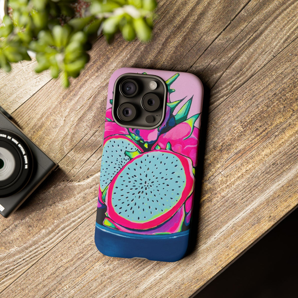 Coque de téléphone résistante Pitaya Rose Néon