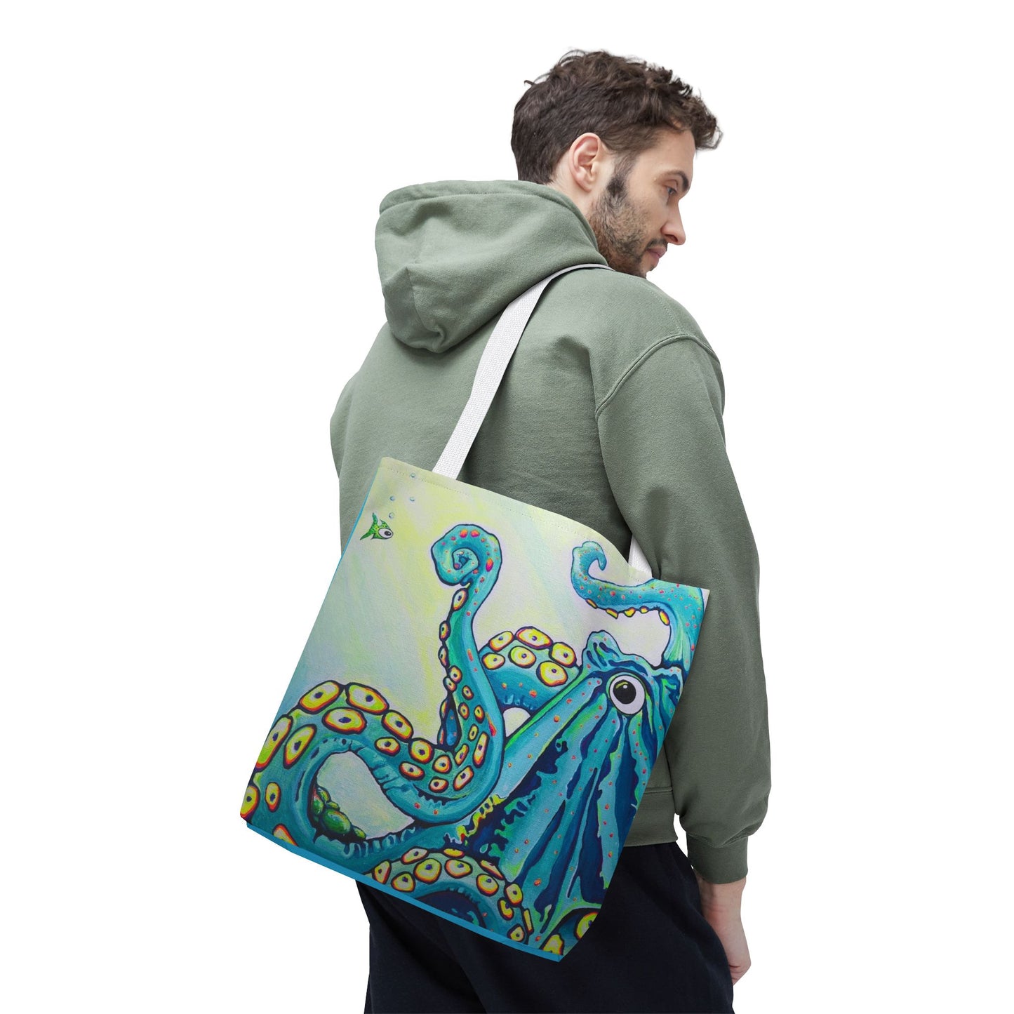 Premium Cyclops Octopus Tote Bag, Original Artist Design, Reusable Shopping Tote,  Eco-Friendly
