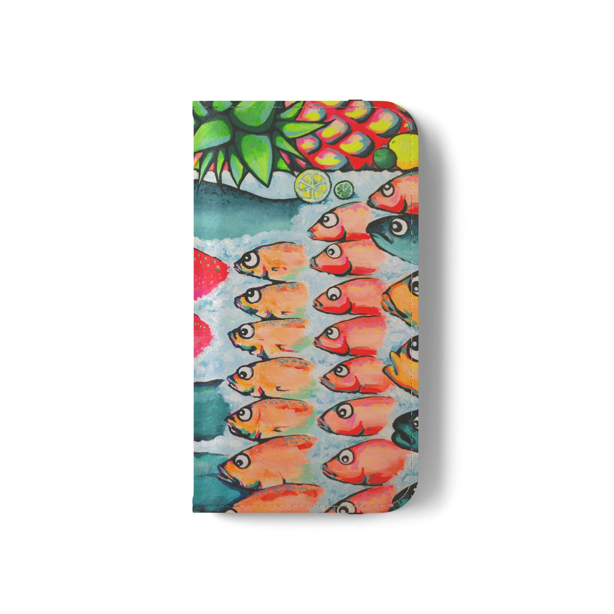 Neon Cabo Fish Market Flip Phone Case – Wallet Cover with Card Slots