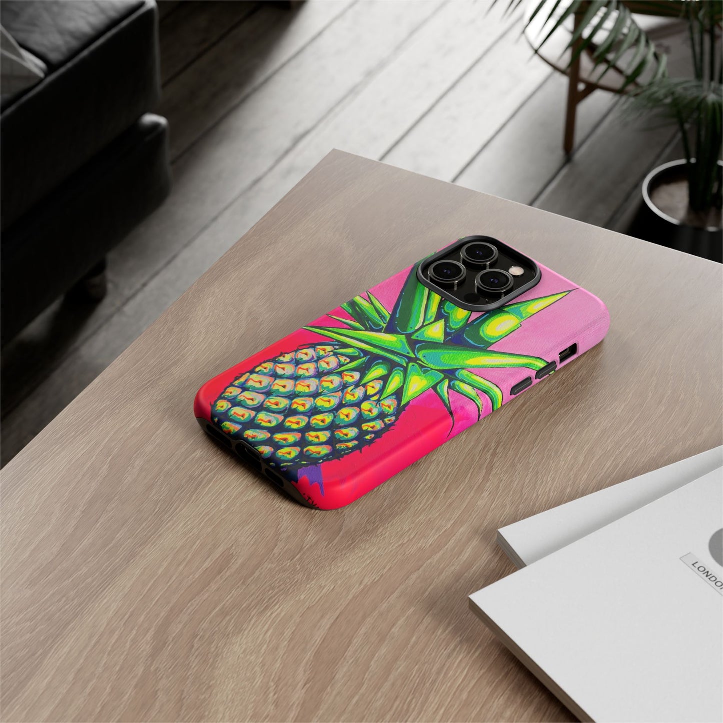 Neon Pineapple Tough Phone Case