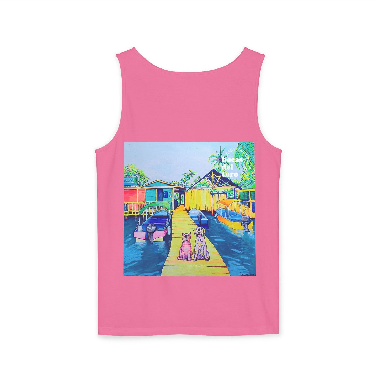 Unisex Cyclops Cat and Dog in Bocas Tank Top - Perfect for Summer Vibes