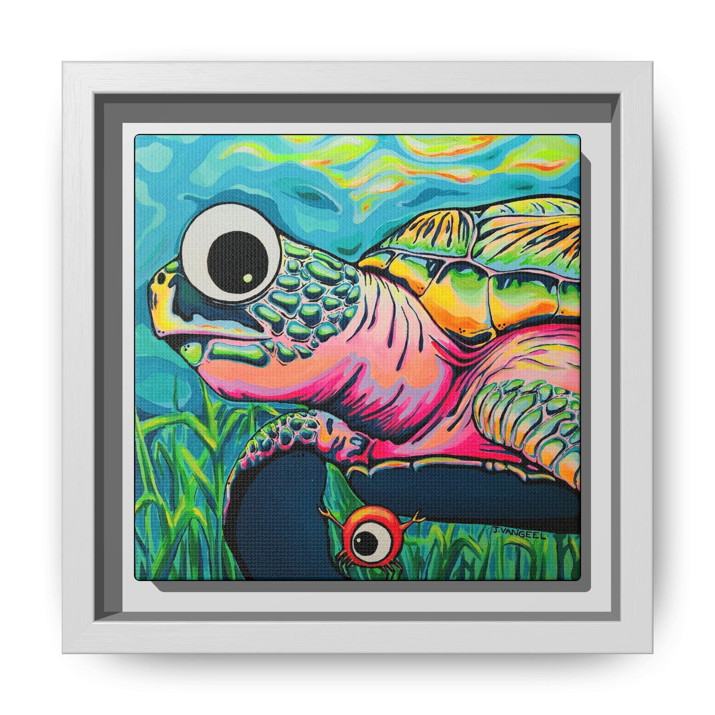 Framed Cyclops Turtle Canvas Print
