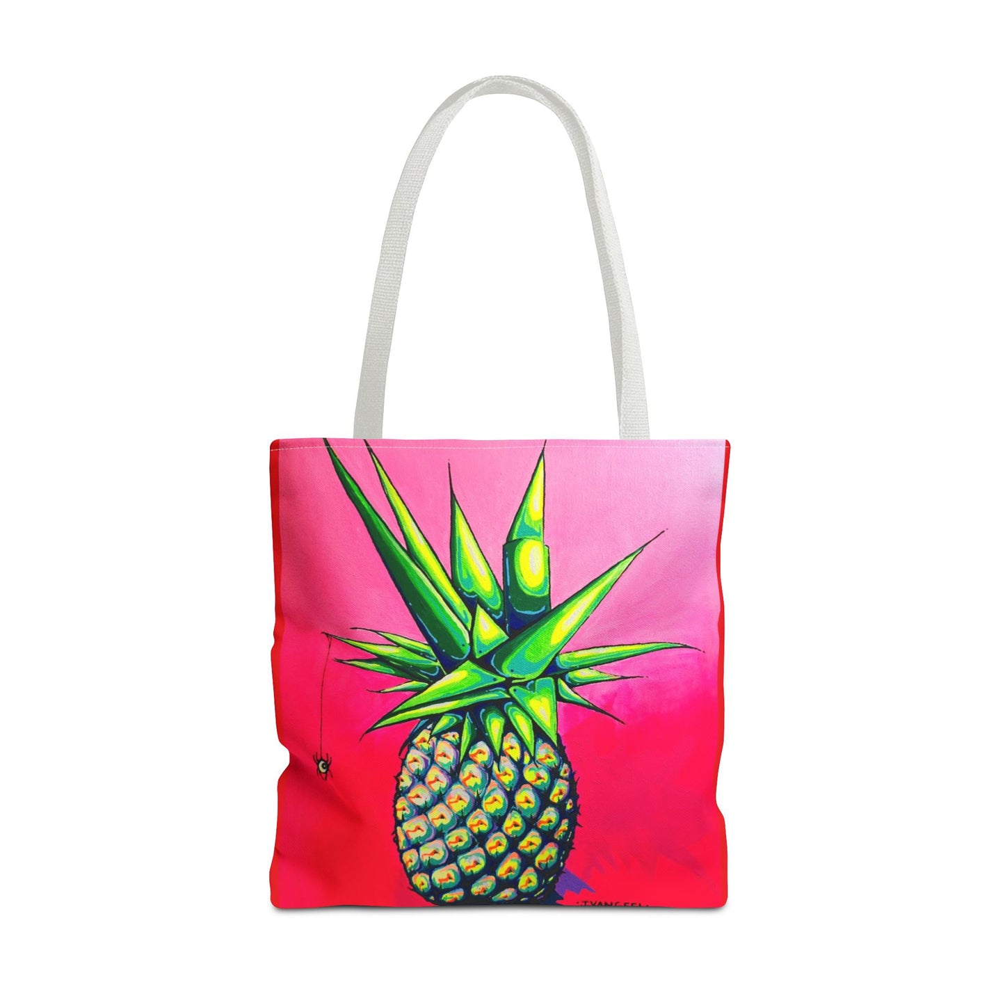 Premium Neon Pineapple Tote Bag, Original Artist Design, Reusable Shopping Tote, Eco-Friendly