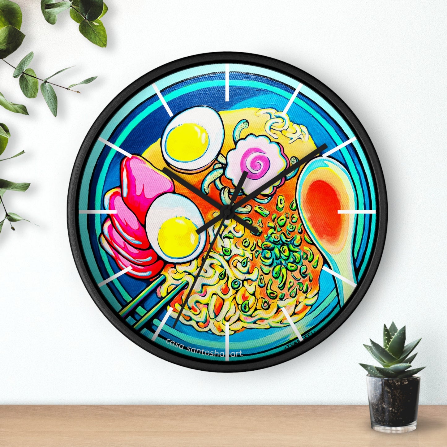 Neon Ramen Pop Art Wall Clock