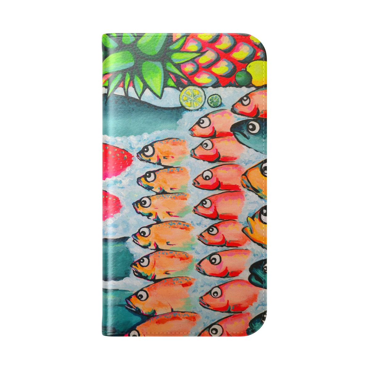 Neon Cabo Fish Market Flip Phone Case – Wallet Cover with Card Slots