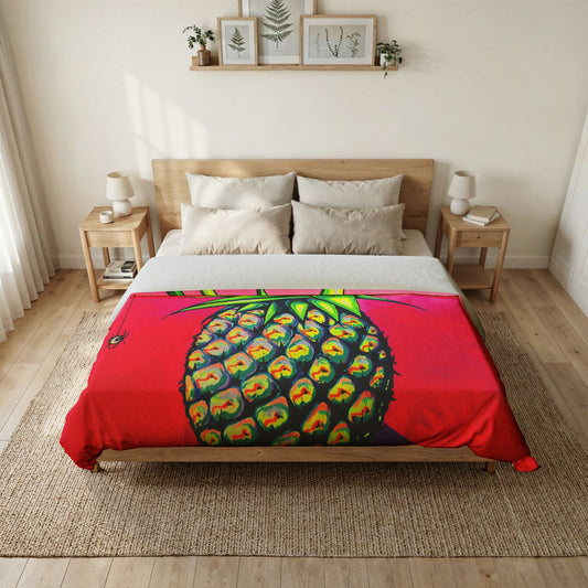 Neon Pineapple Duvet Cover