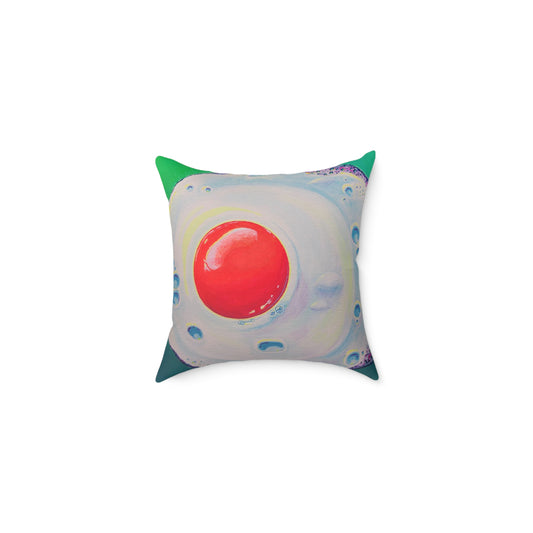 Neon Fried Egg Art Canvas Decorative Pillow