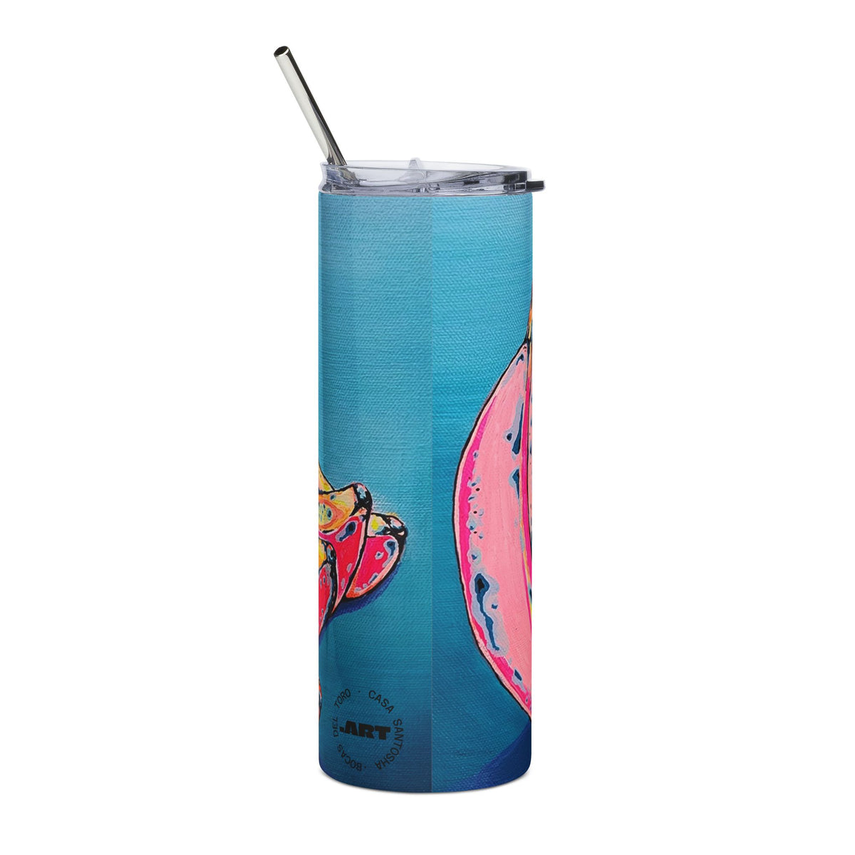 Vaso de acero inoxidable Neon Bananas, 20 oz | Taza de viaje divertida, ecológica