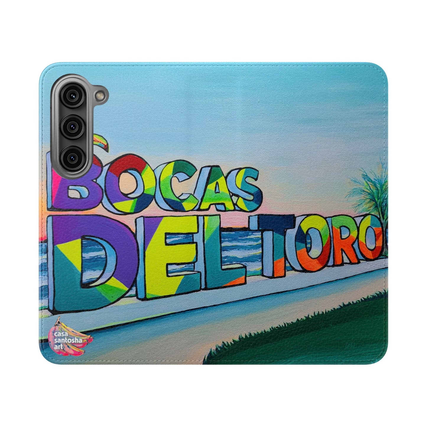 Bocas Del Toro Sign Flip Phone Case – Wallet Cover with Card Slots