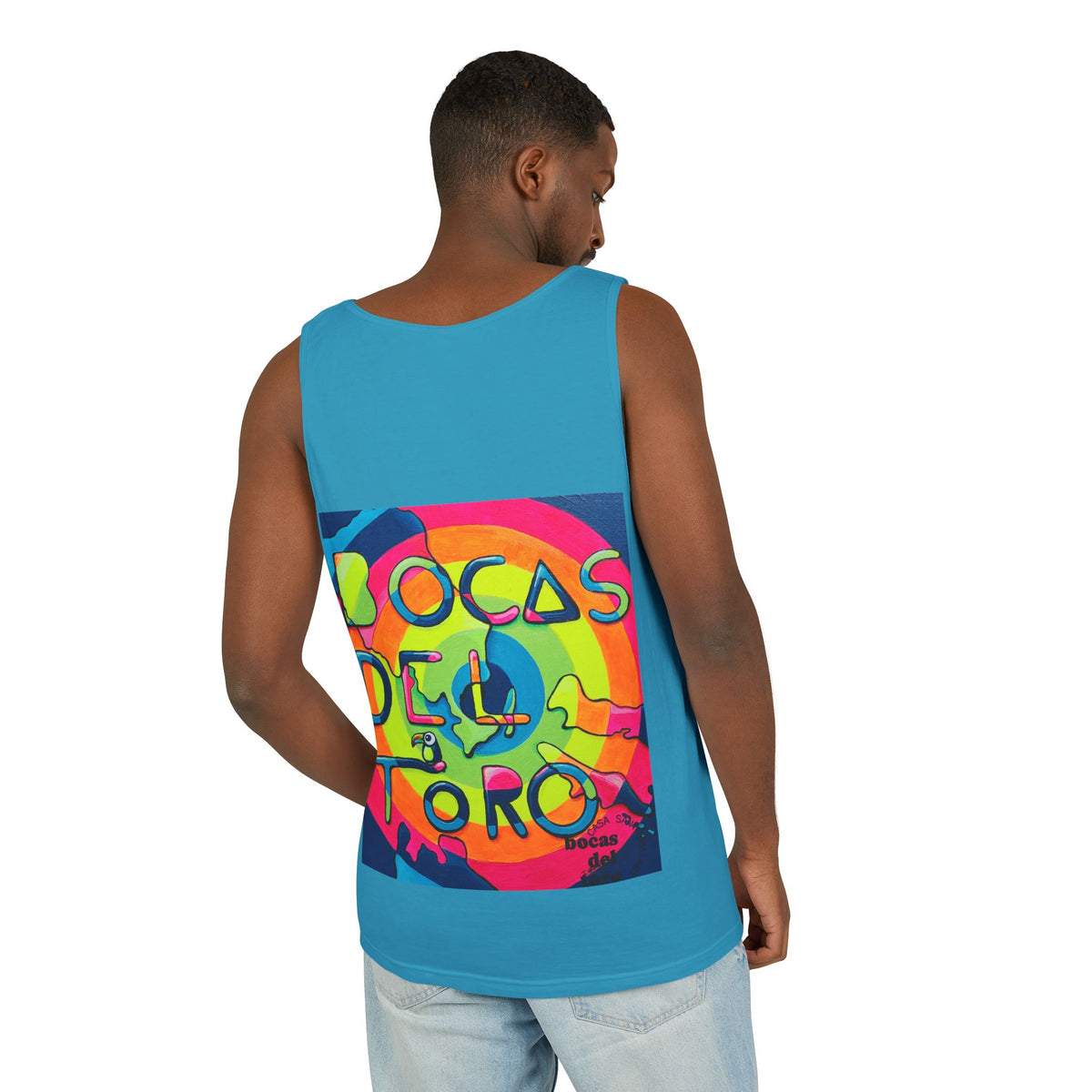 Unisex Bocas Del Toro Islands Tank Top - neon pop art by Casa Santosha Art
