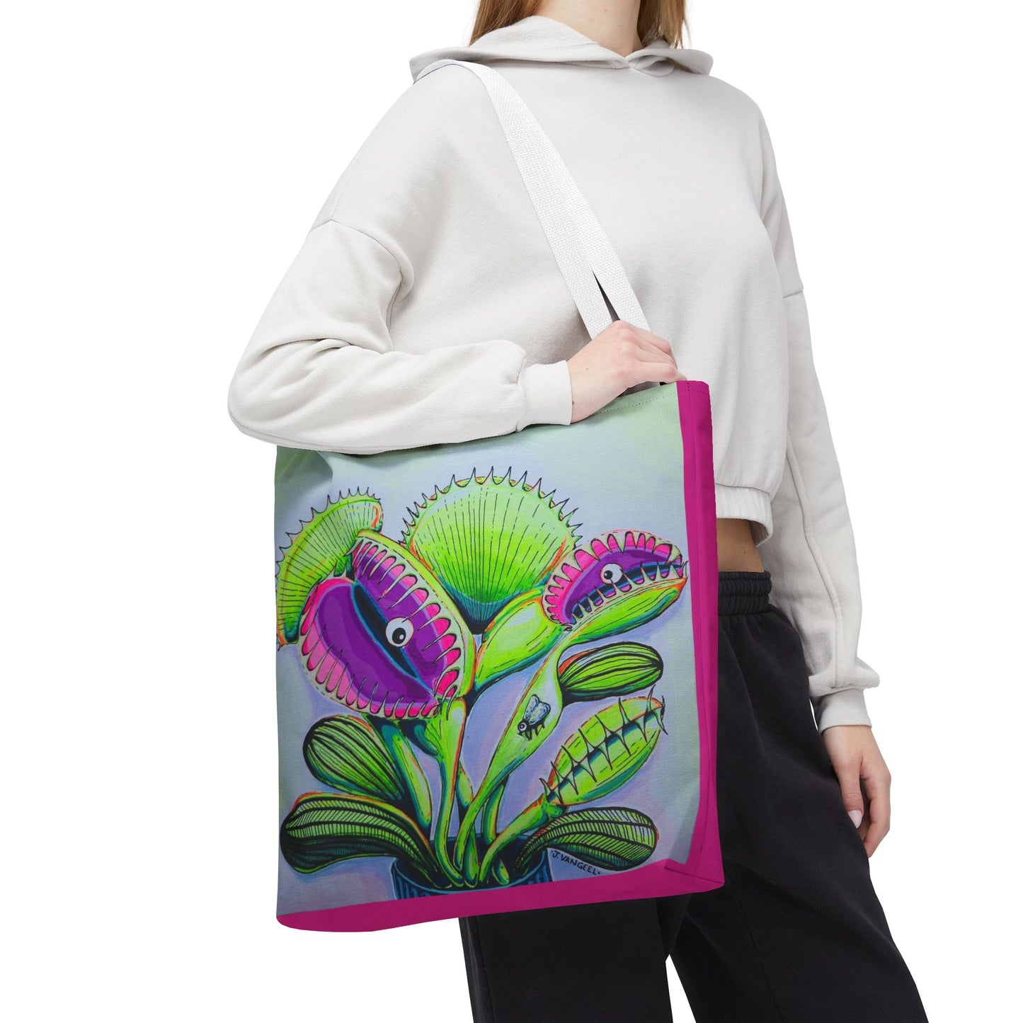 Premium Cyclops Venus Fly Trap Tote Bag, Original Artist Design, Reusable Shopping Tote,  Eco-Friendly