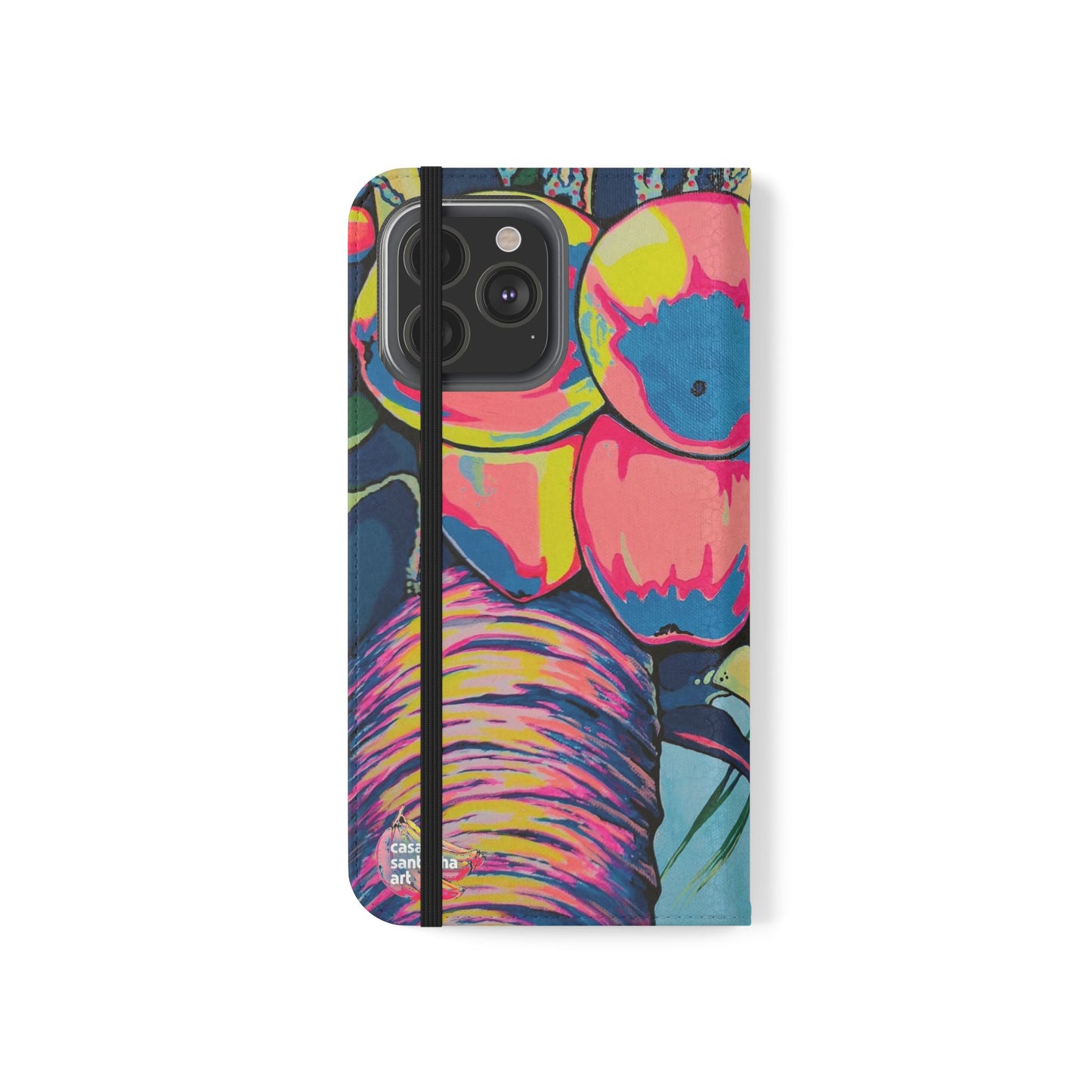 Neon Coconuts Flip Phone Case – Wallet Cover with Card Slots