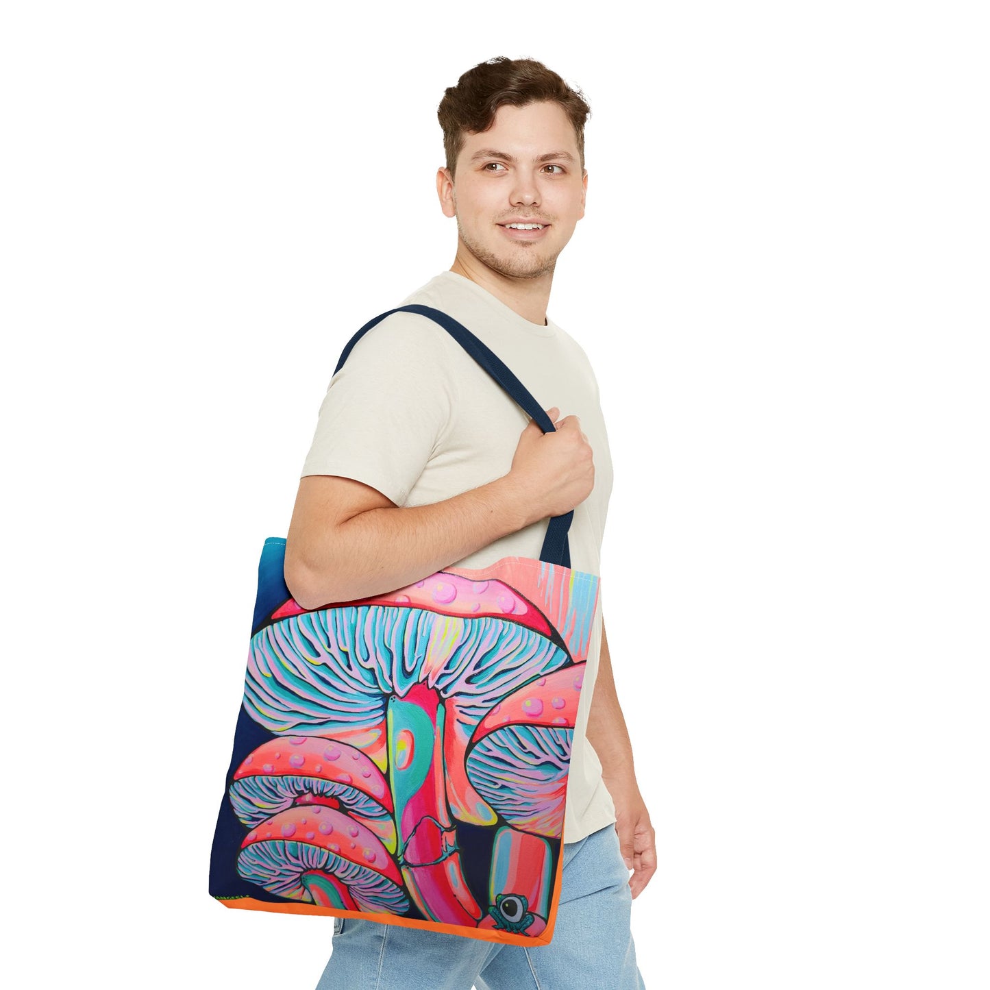 Premium Trippy Mushrooms Tote Bag, Original Artist Design, Reusable Shopping Tote, Eco-Friendly