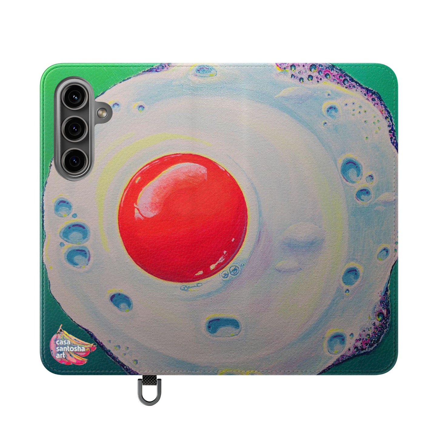 Neon Fried Egg Flip Phone Case – Wallet Cover with Card Slots