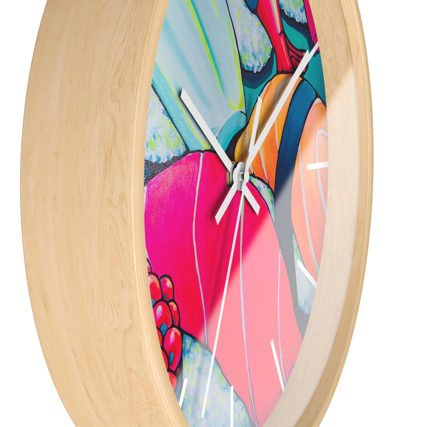 Neon Sushi Pop Art Wall Clock