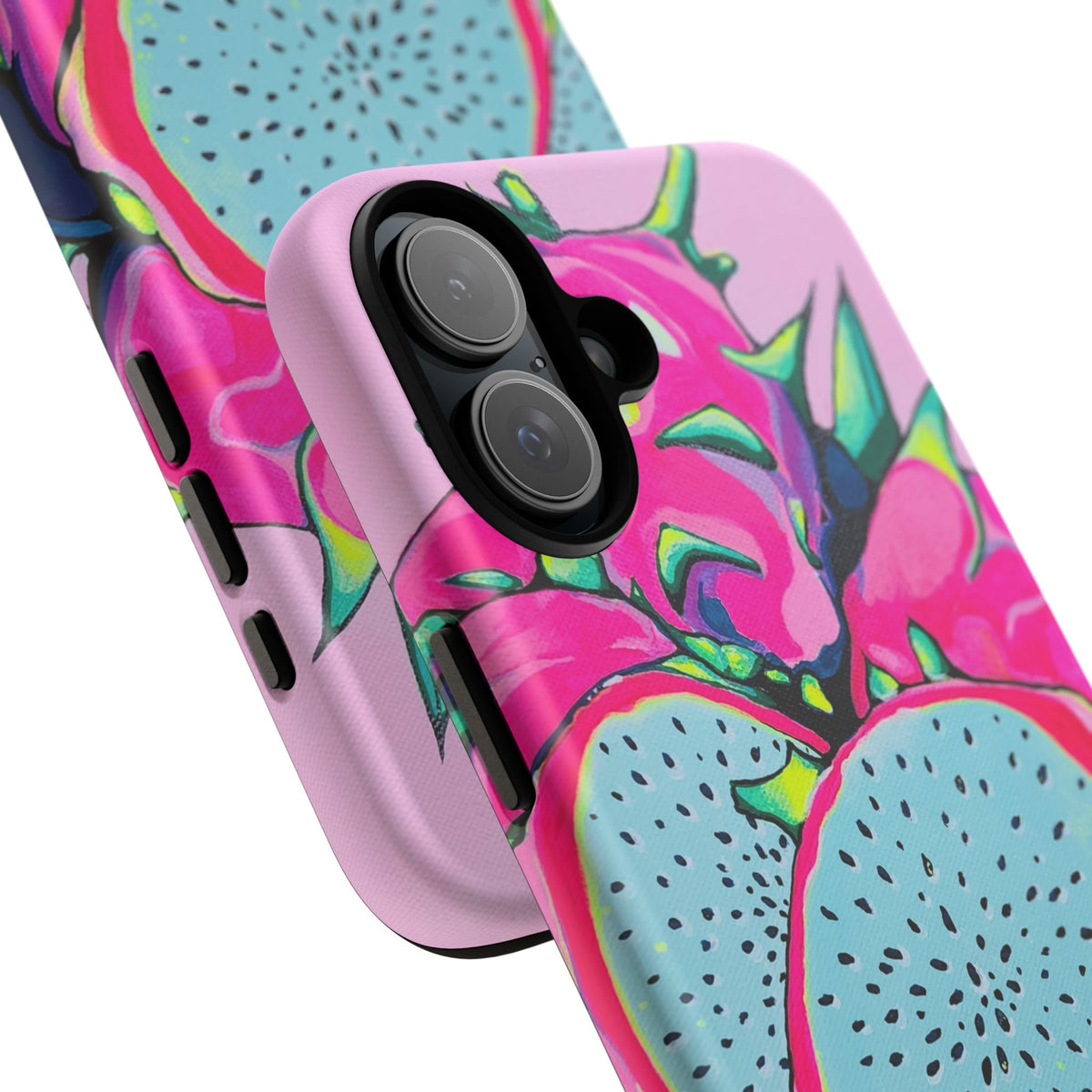 Coque de téléphone résistante Pitaya Rose Néon