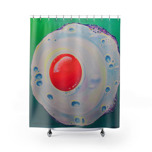 Neon Fried Egg Pop Art Shower Curtain