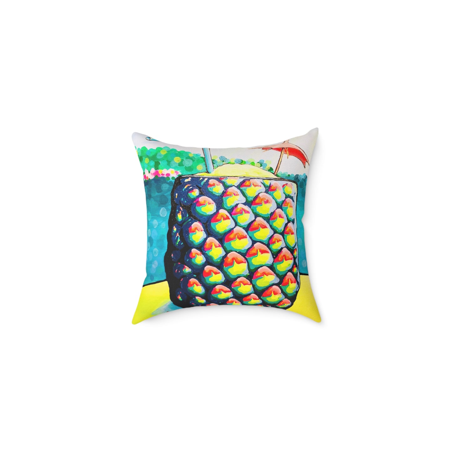Neon Piña Colada Art Canvas Decorative Pillow
