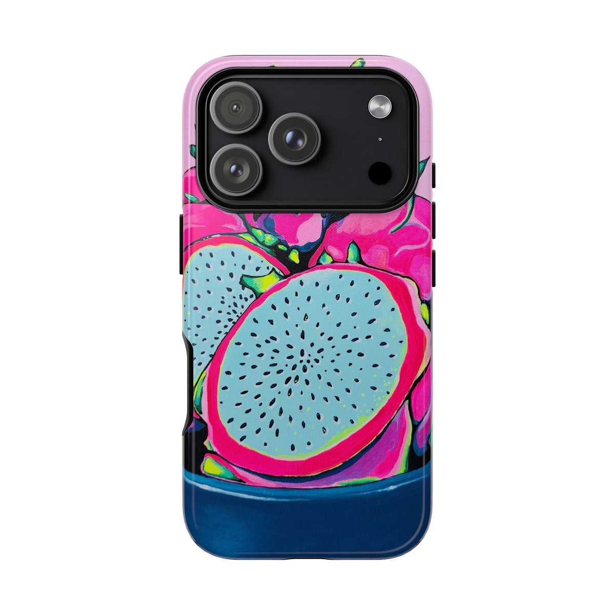 Coque de téléphone résistante Pitaya Rose Néon