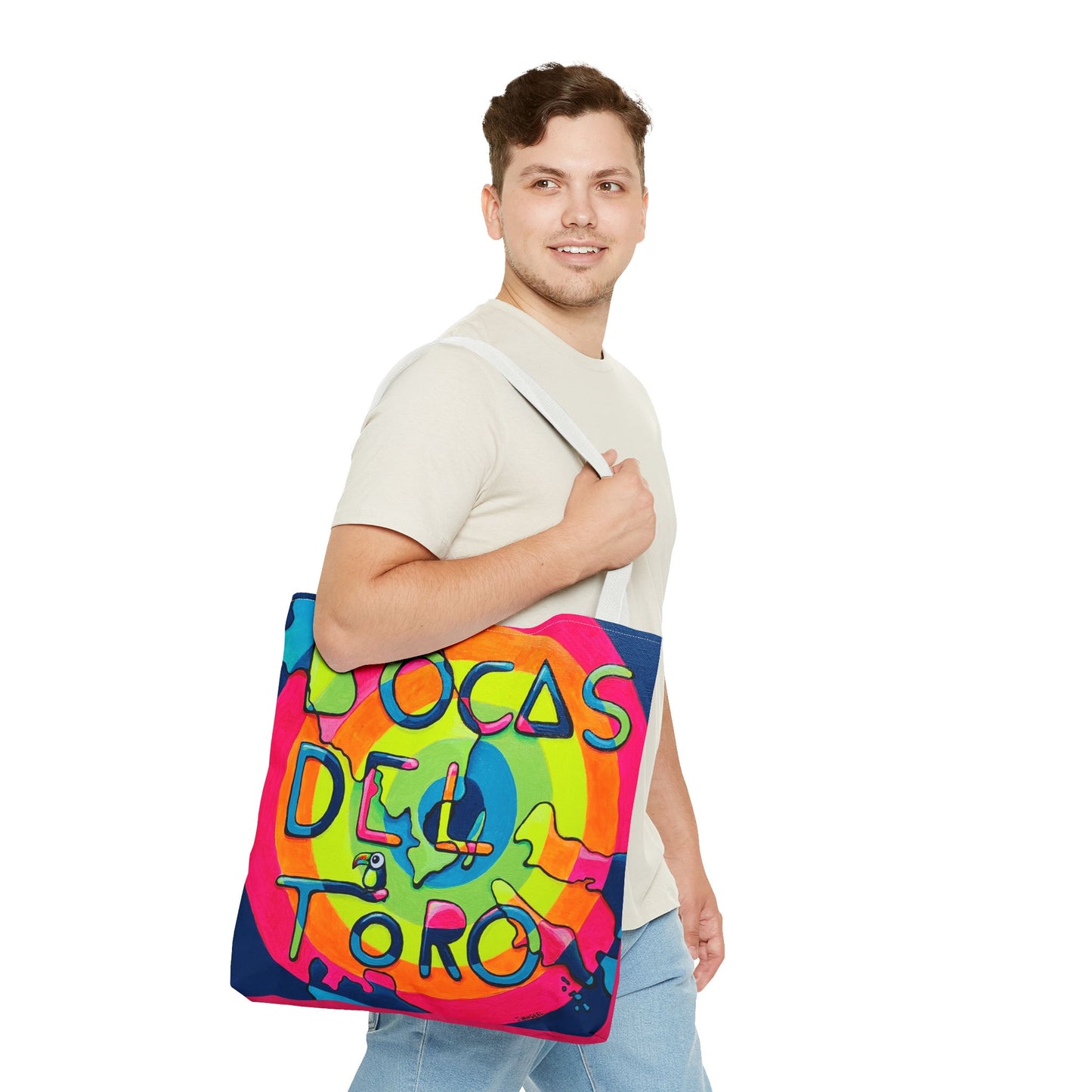 Premium Bocas Del Toro Islands Tote Bag, Original Artist Design, Reusable Shopping Tote,  Eco-Friendly