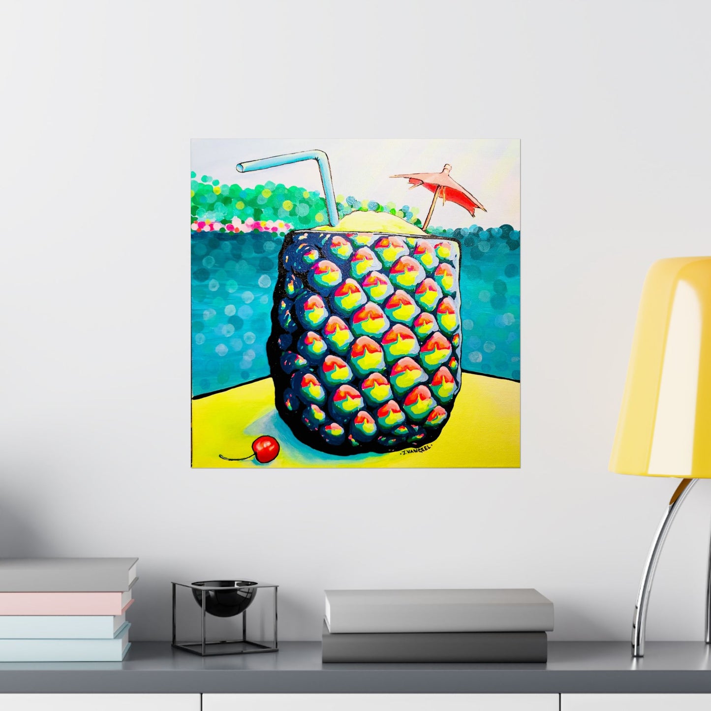 Neon Piña Colada Giclée Art Poster