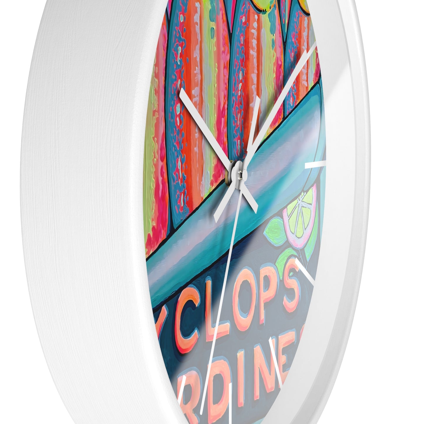 Neon Sardines Pop Art Wall Clock