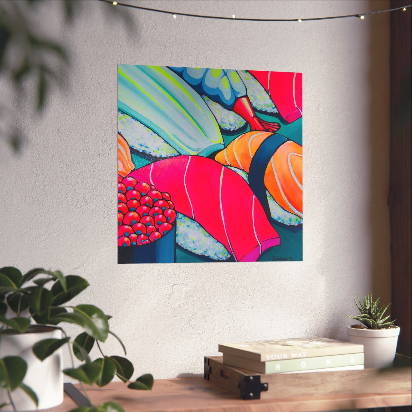 Neon Sushi Giclée Art Poster