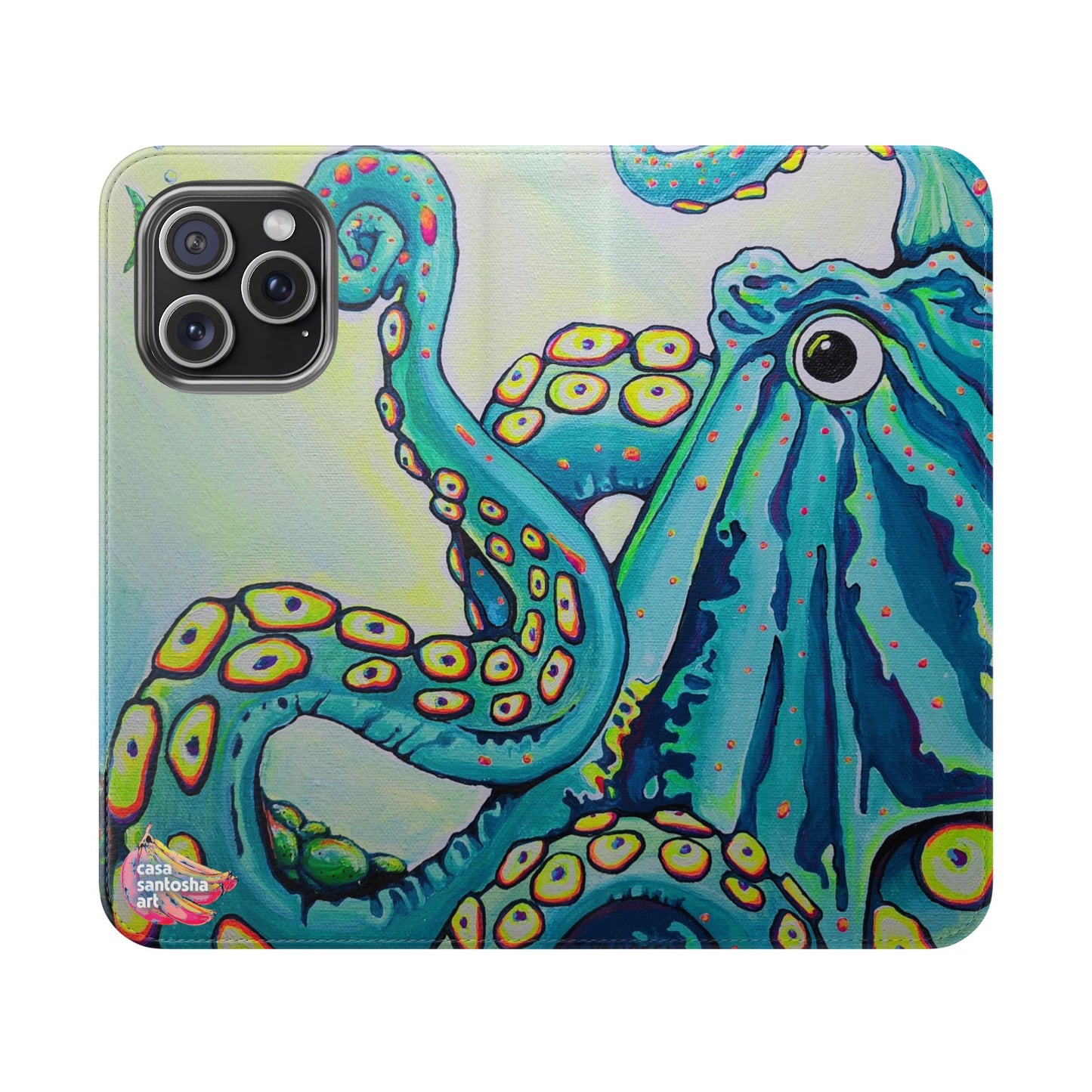 Cyclops Octopus Flip Phone Case – Wallet Cover with Card Slots