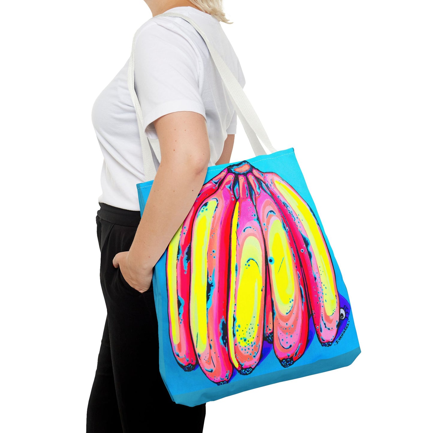 Premium Neon Fat Bananas Tote Bag, Original Artist Design, Reusable Shopping Tote, Eco-Friendly