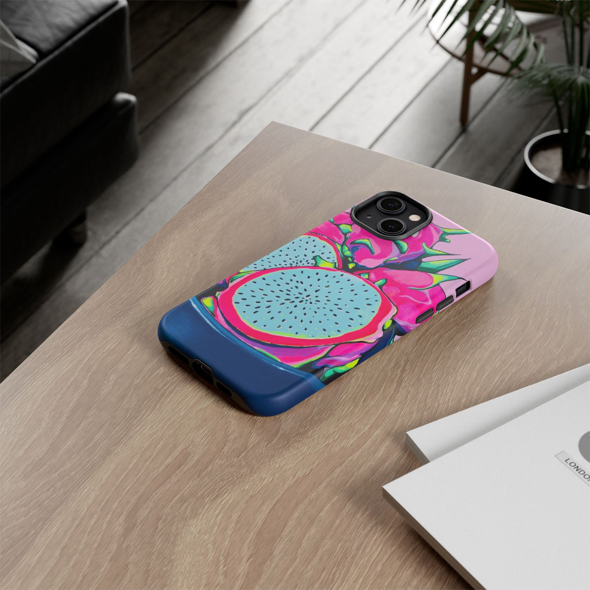 Coque de téléphone résistante Pitaya Rose Néon