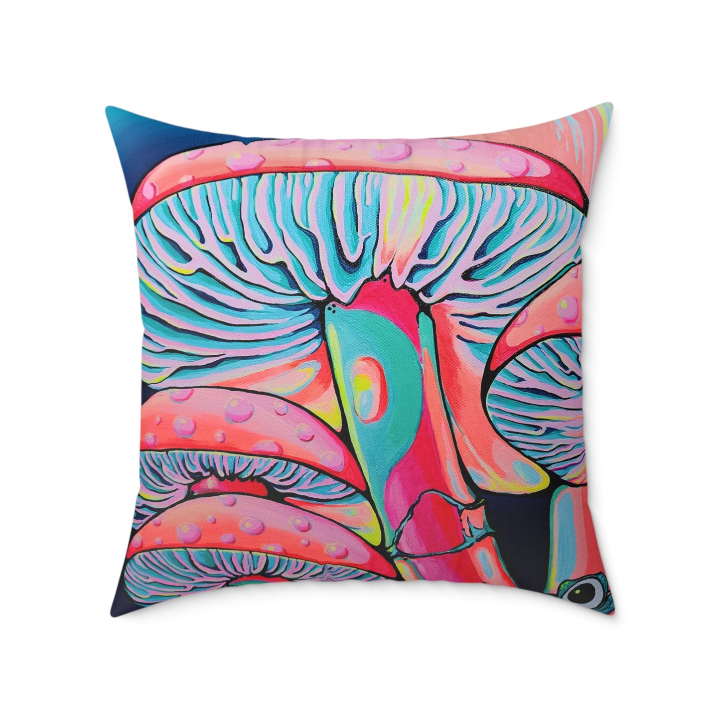 Trippy Mushrooms Art Canvas Decorative Pillow