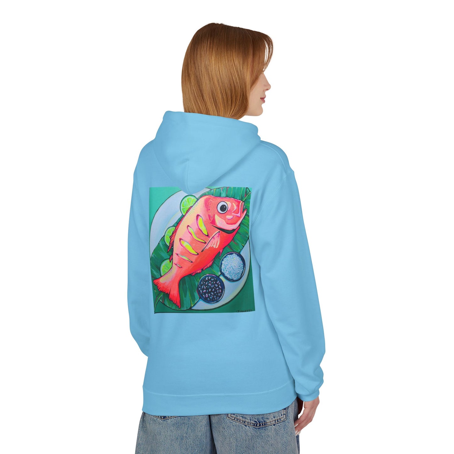Unisex Neon Fried Fish Soft Hoodie