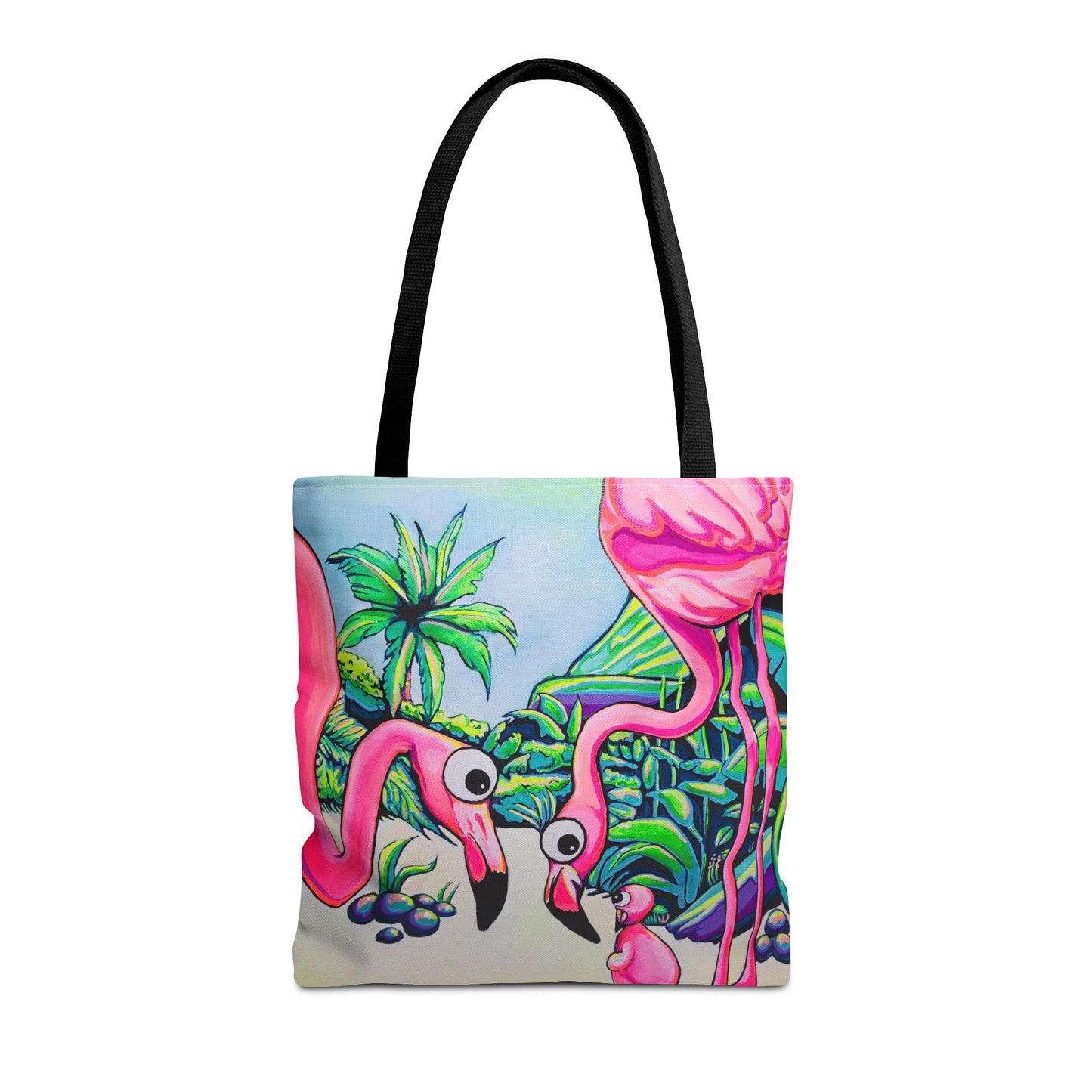 Premium Cyclops Flamingo Family Tote Bag, Original Artist Design, Reusable Shopping Tote,  Eco-Friendly
