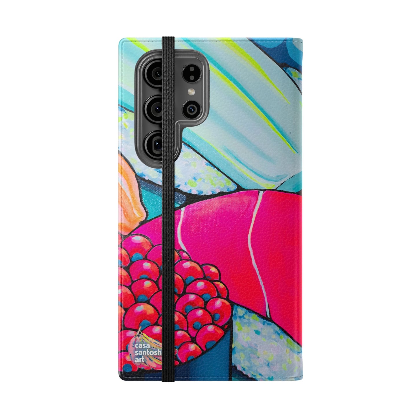 Étui portefeuille pour téléphone à clapet Neon Sushi avec porte-cartes